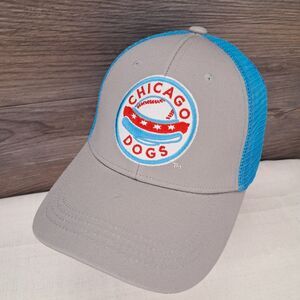 Chicago Dogs Baseball Gray & Blue Mesh Back Snapback Baseball Cap Hat